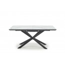 Стол обеденный HALMAR DIESEL белый мрамор/темно-серый/черный 160-200/90